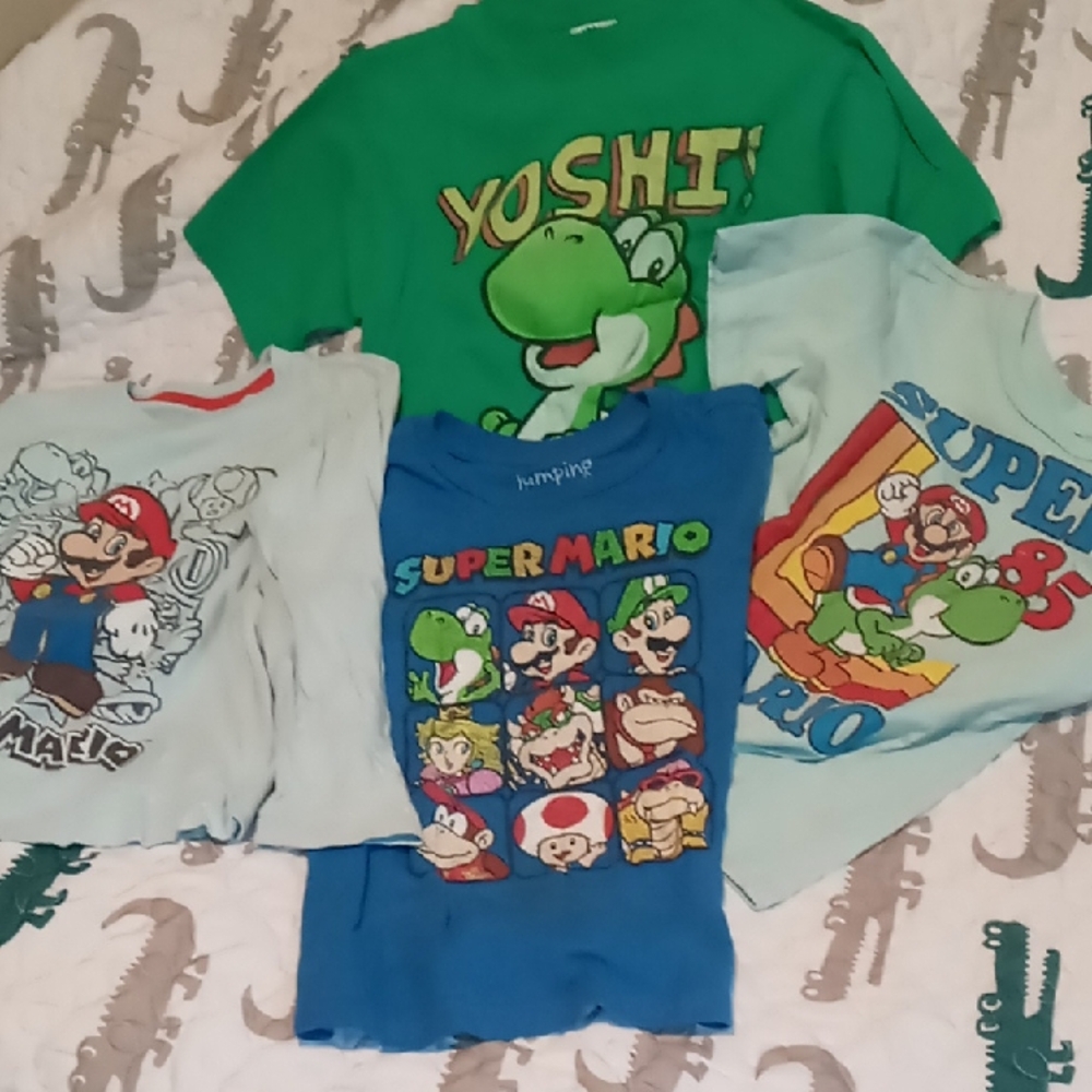 Nintendo Kids Short Sleeve T-Shirt Collection - Green, Blue, Light Blue, Red